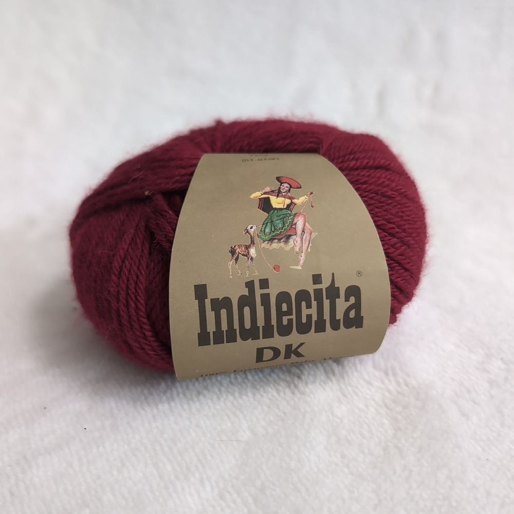 Indiecita 100% Baby Alpaca DK Yarn – Peru- RJ2015 (Discontinued Red) - 1 Skein